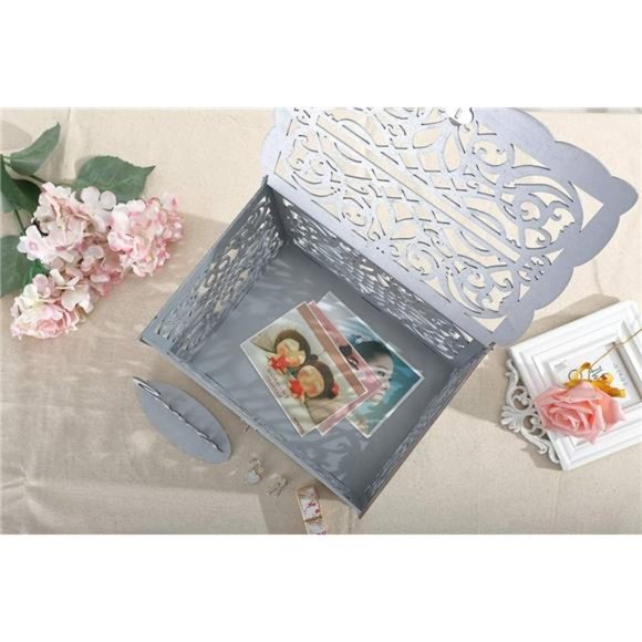 Wedding Money Box Holder with Sign, Large Rustic Wood Wooden DIY Envelop Gift - Picture 7 of 7